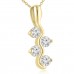 0.65 Ct Ladies Round Cut Diamond Pendant / Necklace In 14 kt Yellow Gold